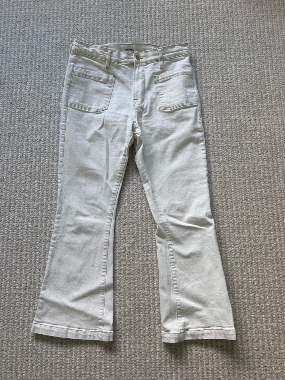 Frame Denim Off-White Flared Jeans